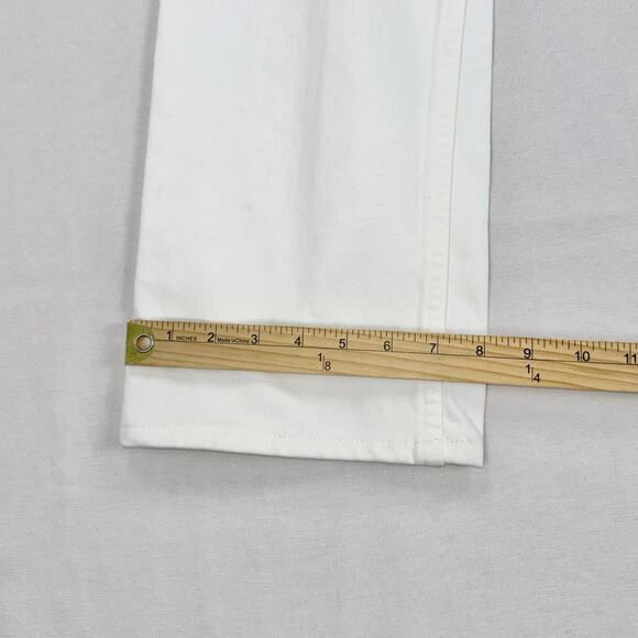 Zara Women's High Waist Button Fly Straight Leg Jean Size 8 White - Picture 13 of 13